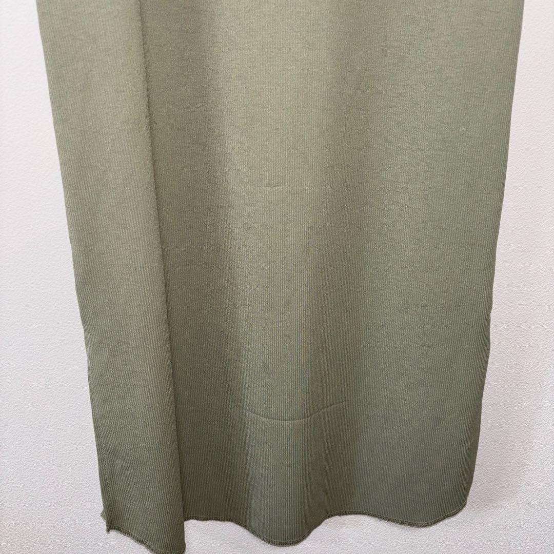 w closet半袖カットソーワンピース切りっぱなしF オリーブグリーンd702 16