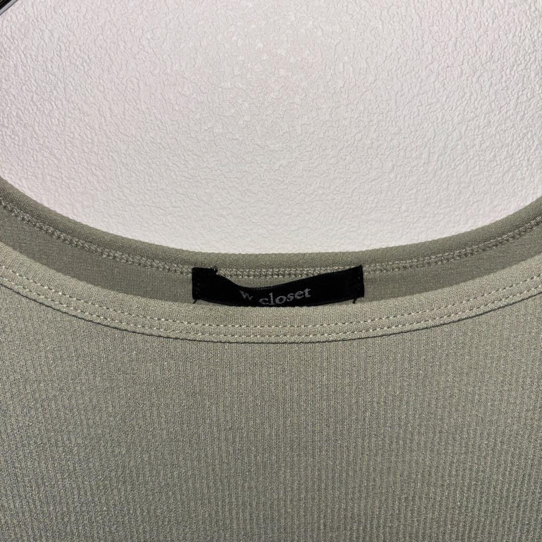 w closet半袖カットソーワンピース切りっぱなしF オリーブグリーンd702 3