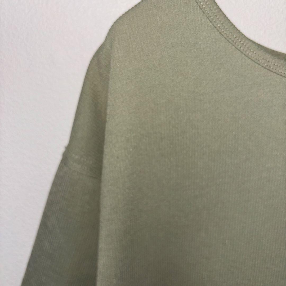 w closet半袖カットソーワンピース切りっぱなしF オリーブグリーンd702 4