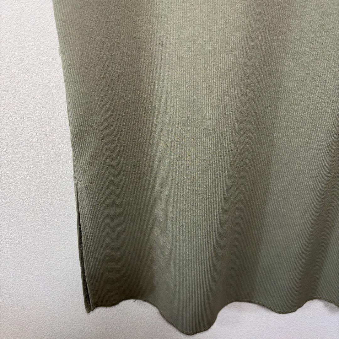 w closet半袖カットソーワンピース切りっぱなしF オリーブグリーンd702 7