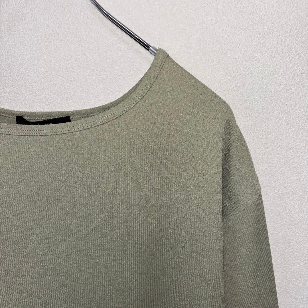 w closet半袖カットソーワンピース切りっぱなしF オリーブグリーンd702 8