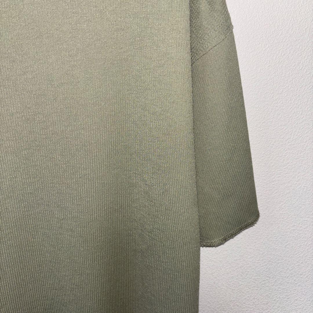 w closet半袖カットソーワンピース切りっぱなしF オリーブグリーンd702 9