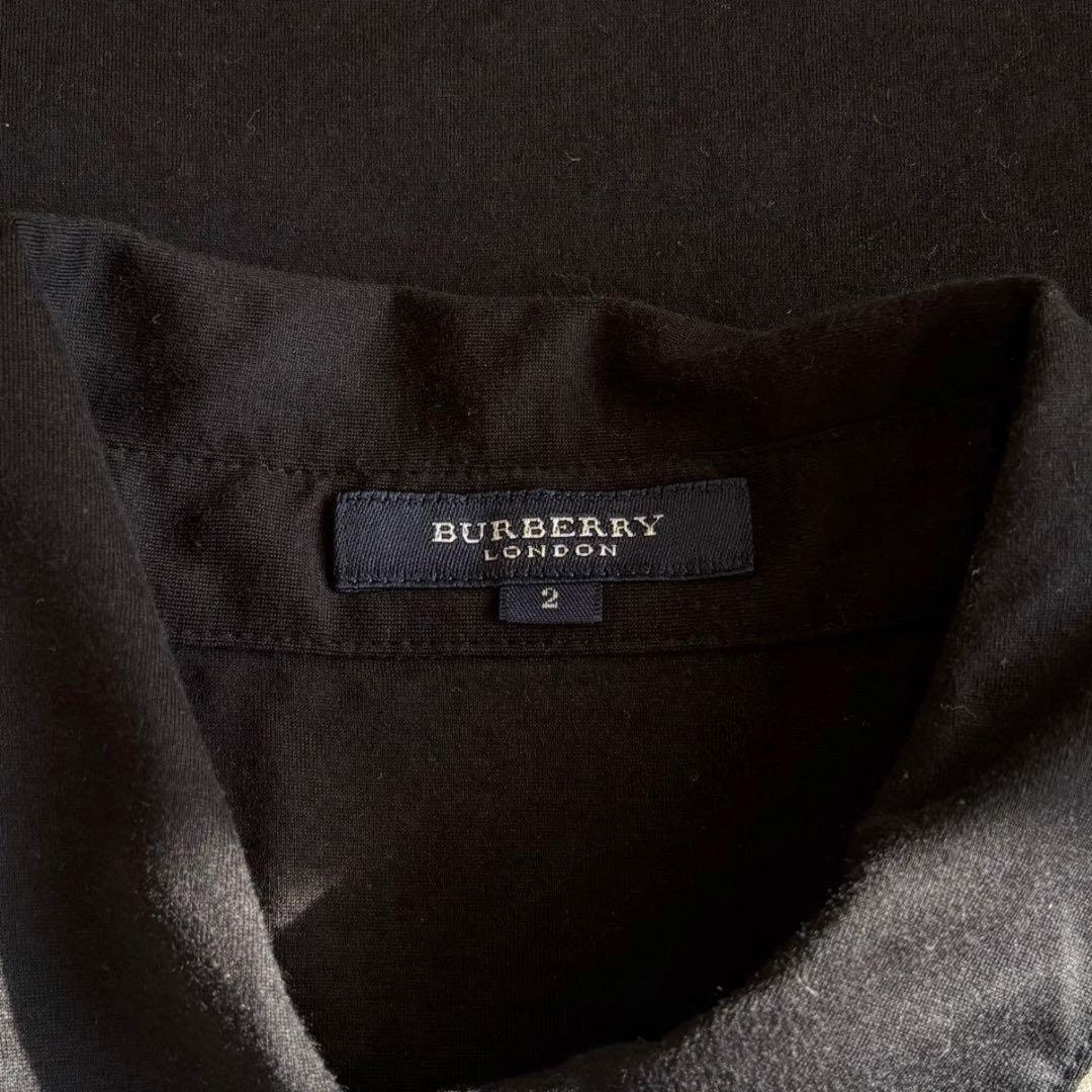 ✨BURBERRY 黒 丸襟 ポロシャツ サイズ2 ✨ 2