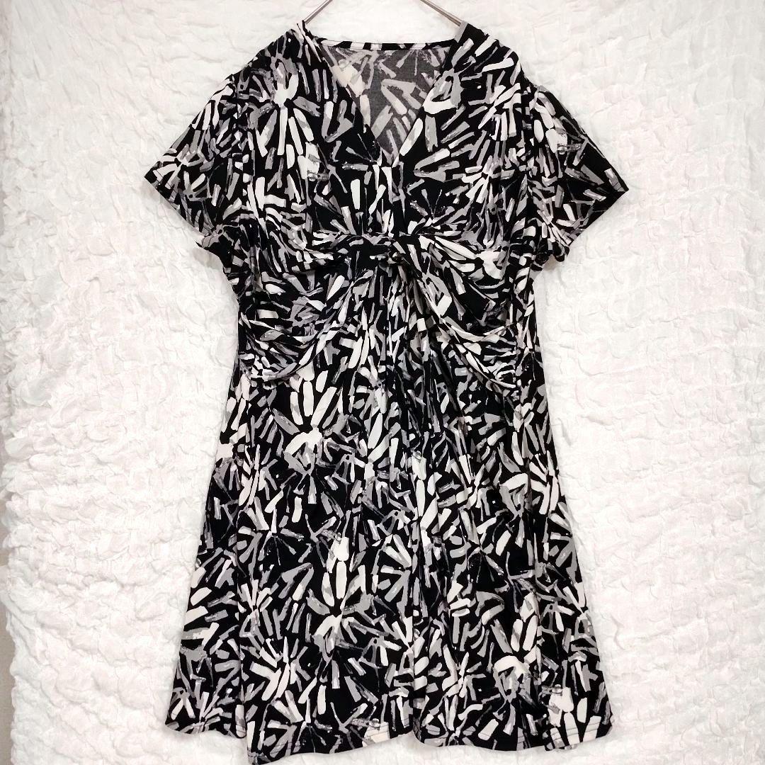 Provador プロバドール 抽象柄 3L チュニック 半袖