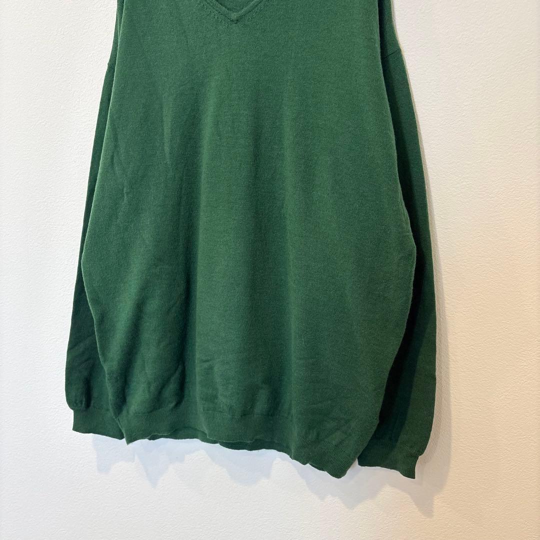 .ジャイロ Vネックニット セーター ゆったり 緑 グリーン　Mサイズ　無地 4