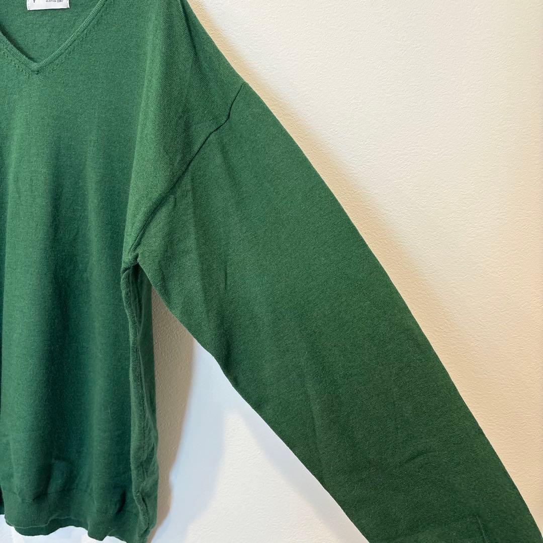 .ジャイロ Vネックニット セーター ゆったり 緑 グリーン　Mサイズ　無地 5