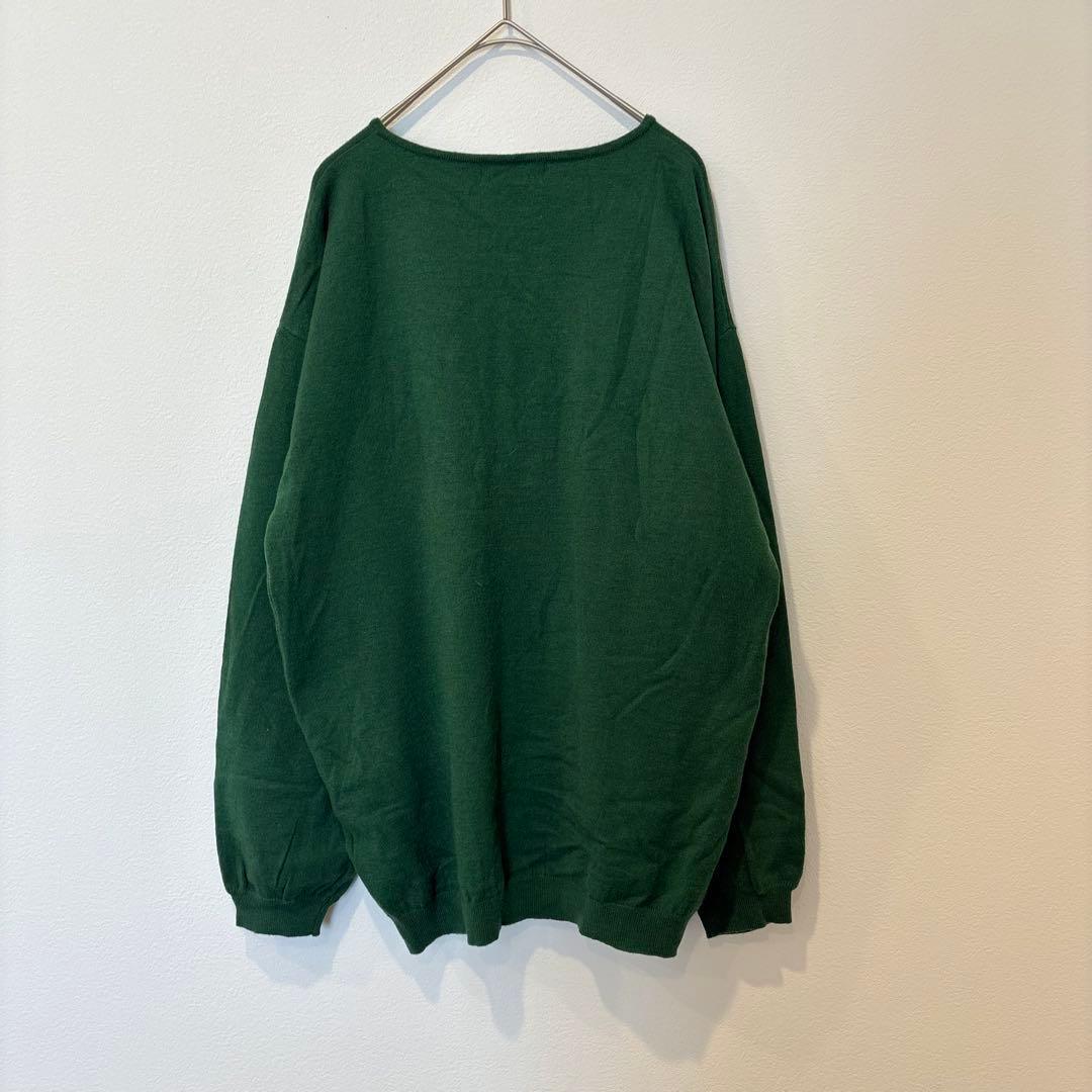 .ジャイロ Vネックニット セーター ゆったり 緑 グリーン　Mサイズ　無地 6