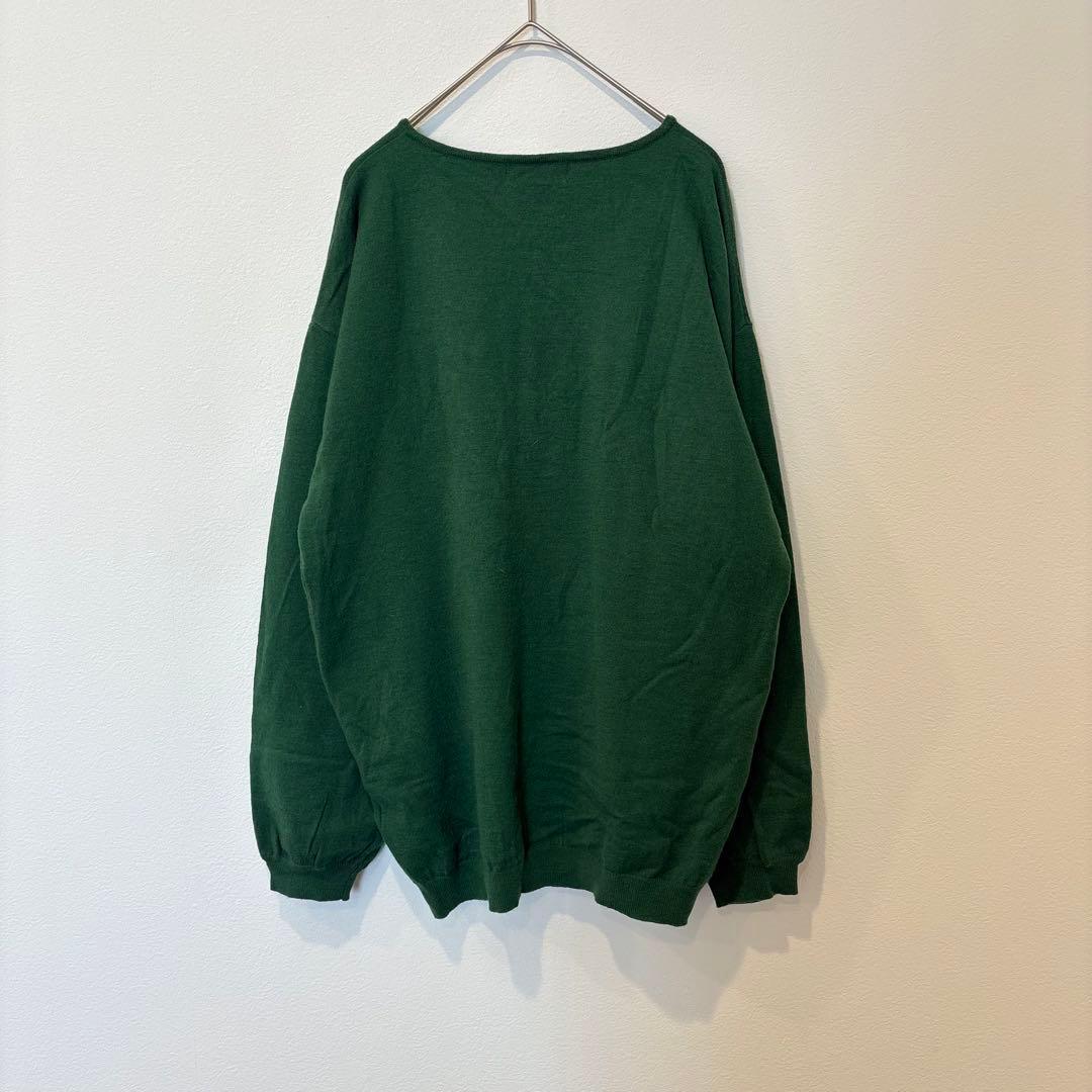 .ジャイロ Vネックニット セーター ゆったり 緑 グリーン　Mサイズ　無地 7