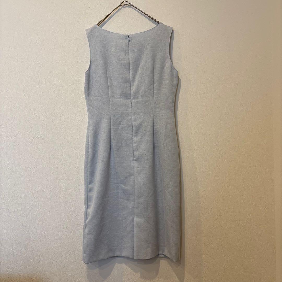 ノースリーブワンピース 膝丈　水色 ライトブルー9AR 相当　上品　フォーマル 5