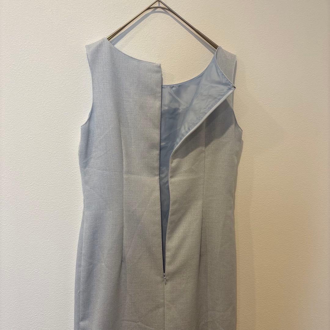ノースリーブワンピース 膝丈　水色 ライトブルー9AR 相当　上品　フォーマル 6