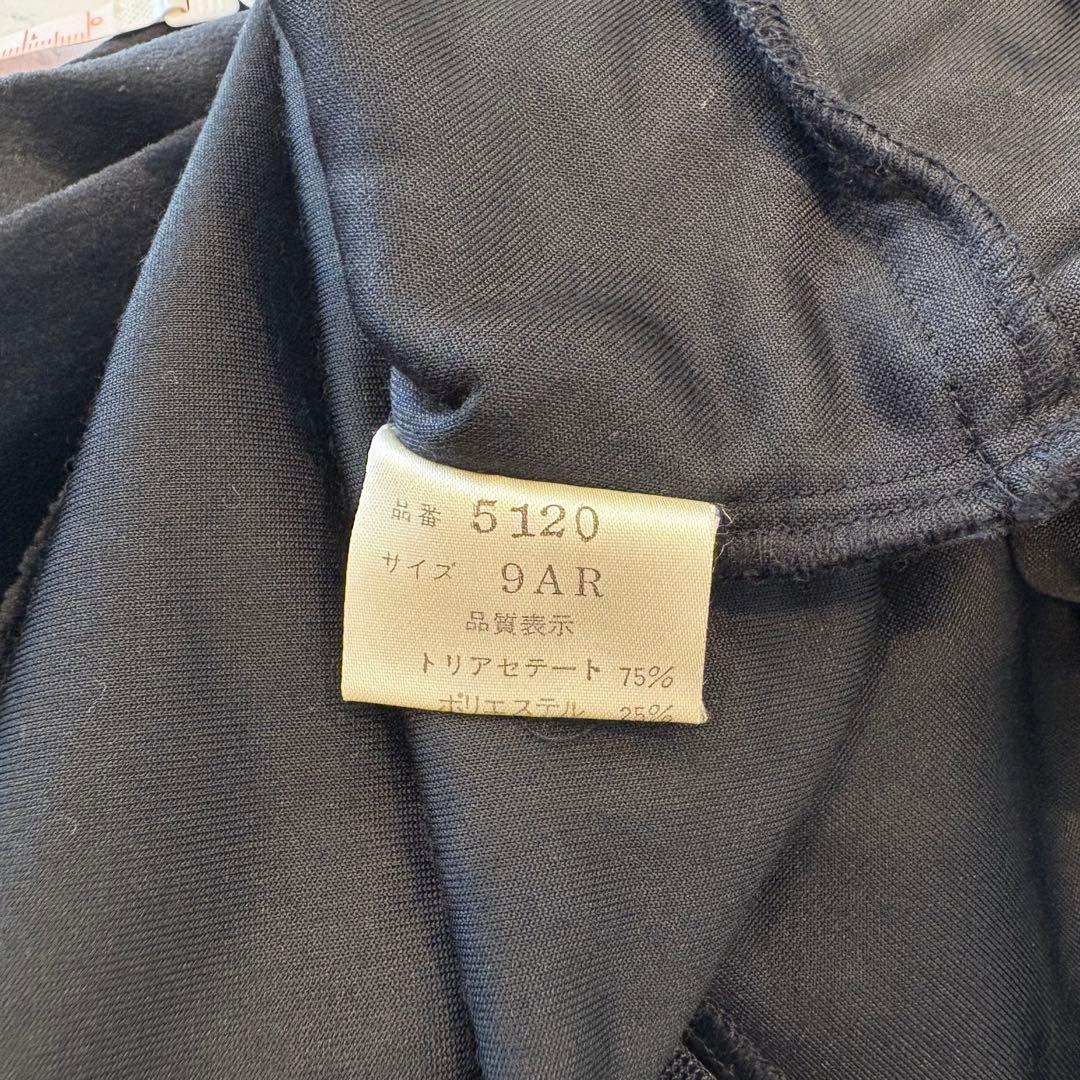 レアノール　ベロア ワンピース 長袖 膝丈　ブラック 黒　9AR フレア 上品 9