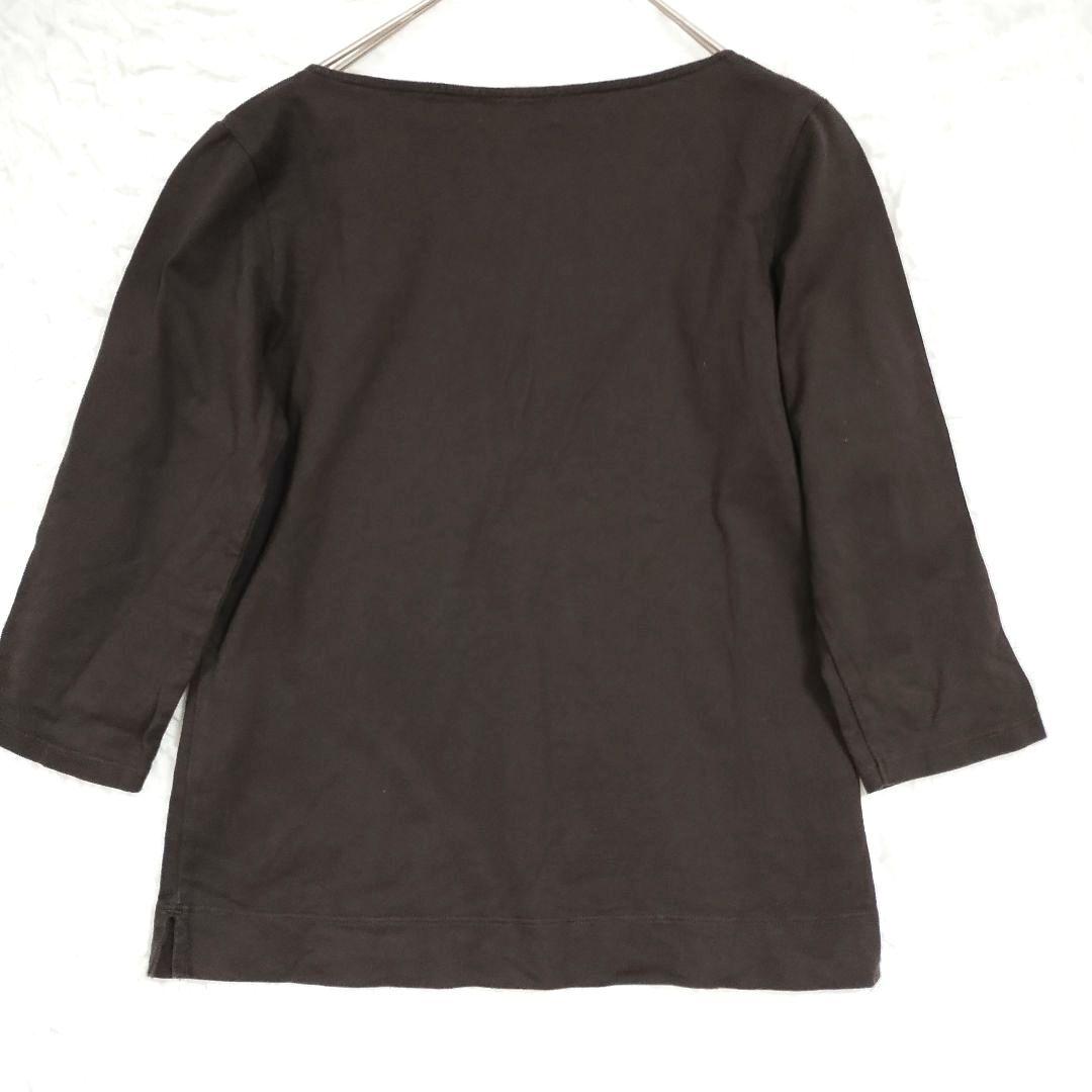 field/dream ダーク ブラウン 五分袖 カットソー M ビジュー 5