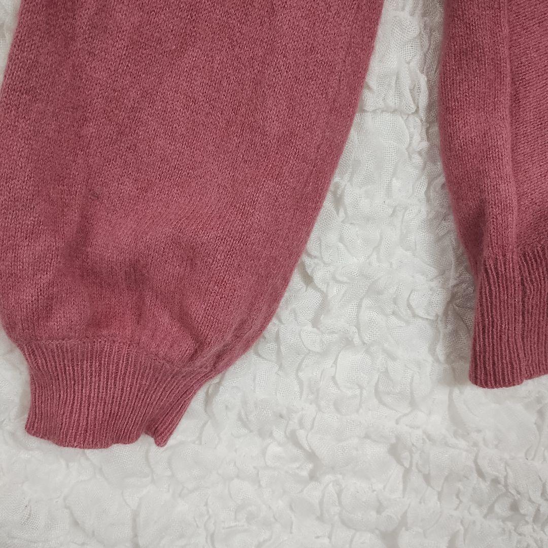 ウィルセレクション バックリボン Vネック ニット 濃いピンク M 柔らか 3