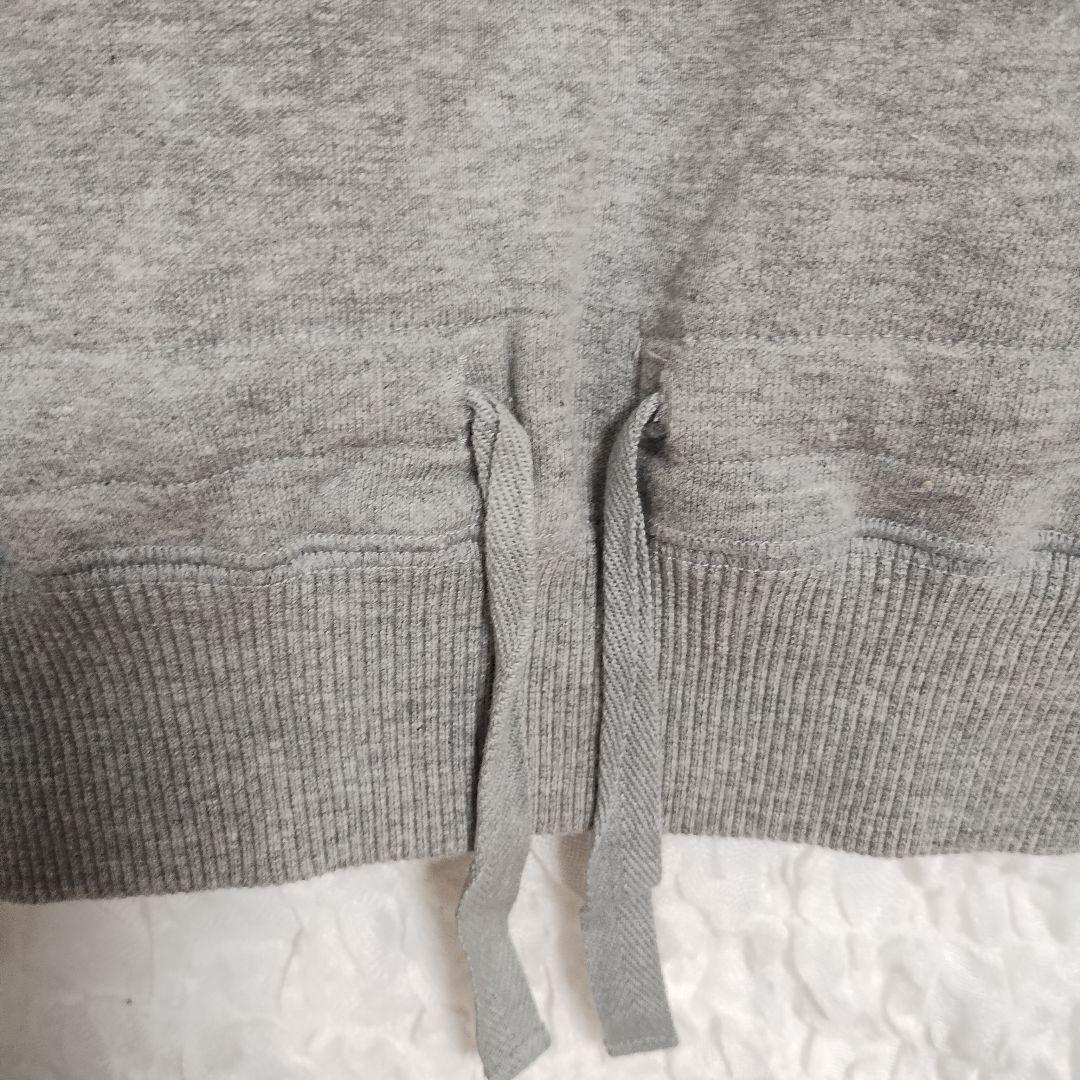 PAPAS グレー フード付きパーカー ポケット プリント カジュアル 7