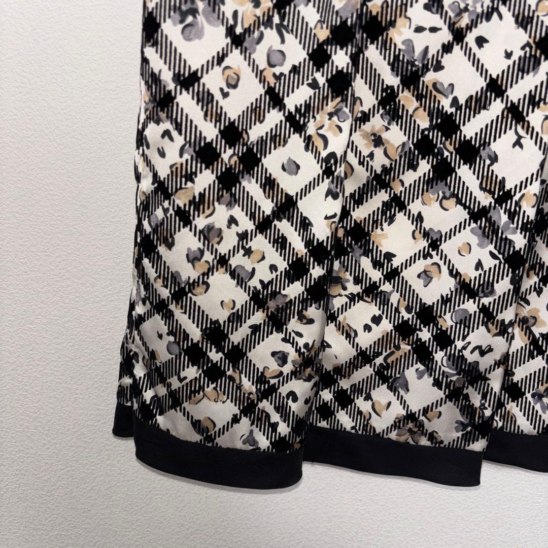 Aylesbury チェック花柄フレアスカート S膝丈 d758 6