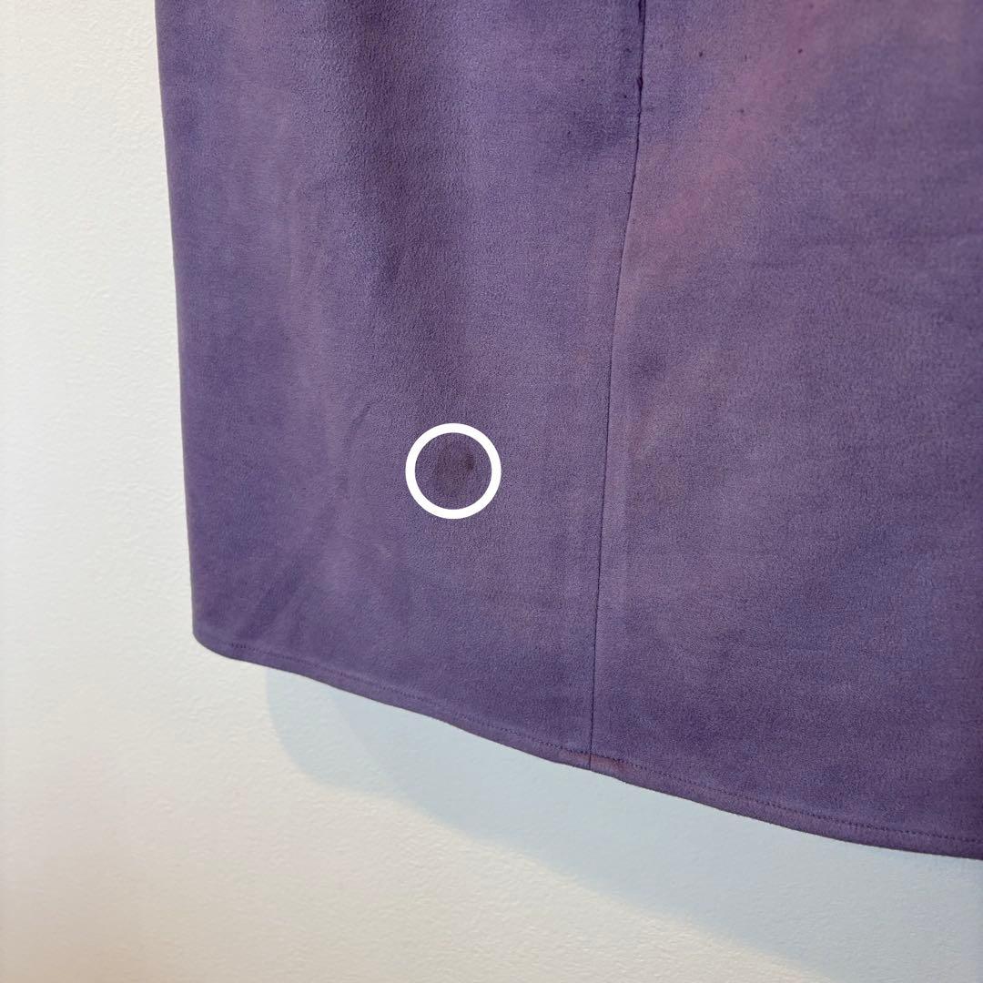 ビス タイトスカート ロング　ミモレ丈 スリット 紫 パープル S 個性 6