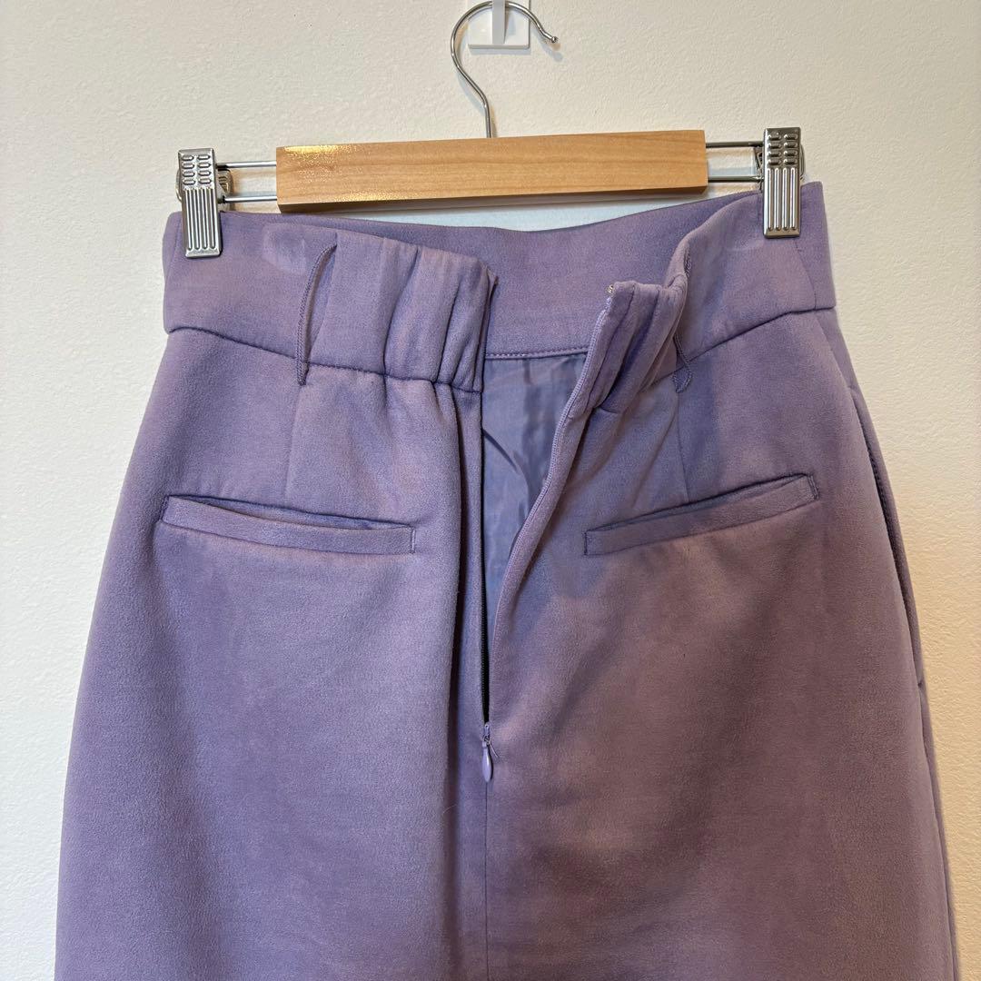 ビス タイトスカート ロング　ミモレ丈 スリット 紫 パープル S 個性 7