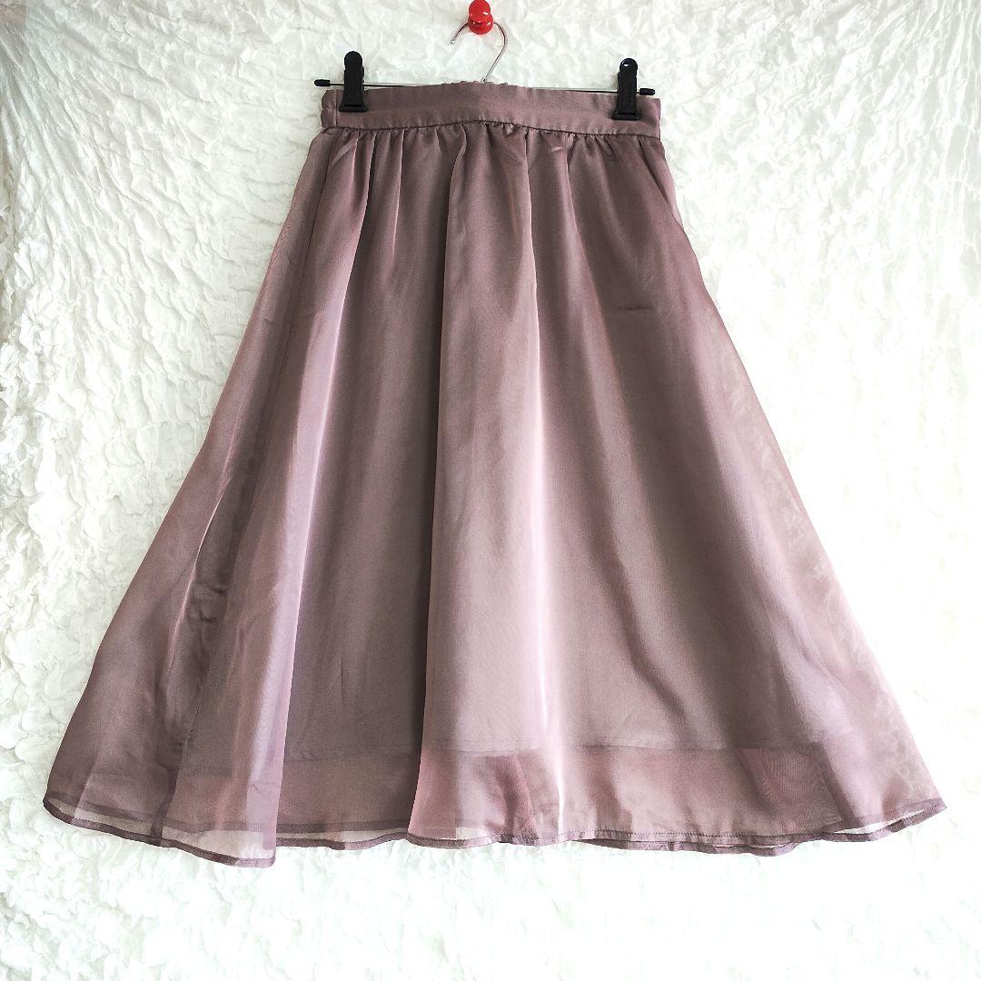 BERADIANCE ビーラディエンス 薄紫色 フレアスカート ゴムウエスト F