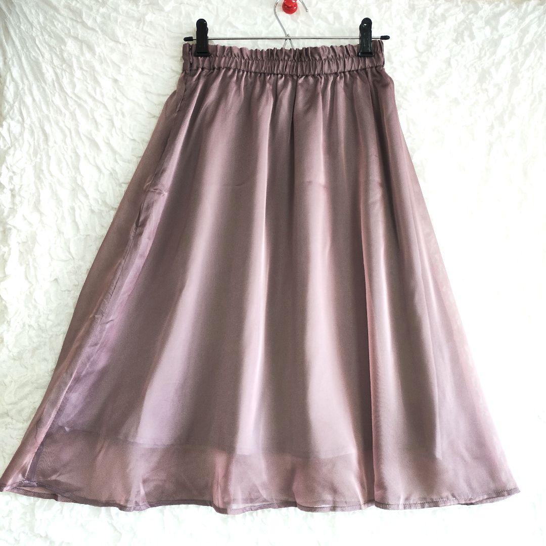 BERADIANCE ビーラディエンス 薄紫色 フレアスカート ゴムウエスト F 2