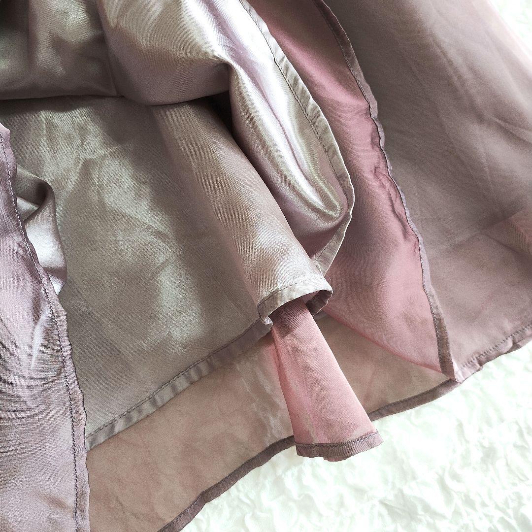 BERADIANCE ビーラディエンス 薄紫色 フレアスカート ゴムウエスト F 4