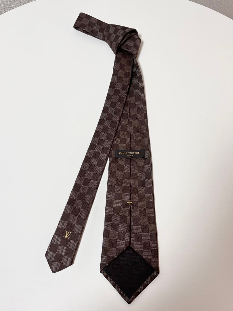 早い者勝ち！LOUIS VUITTON ブラウン ダミエ　チェック ネクタイ 11