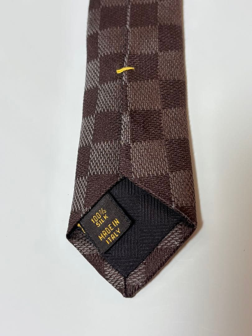 早い者勝ち！LOUIS VUITTON ブラウン ダミエ　チェック ネクタイ 6