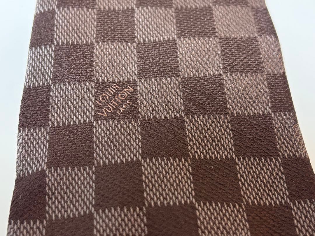 早い者勝ち！LOUIS VUITTON ブラウン ダミエ　チェック ネクタイ 8