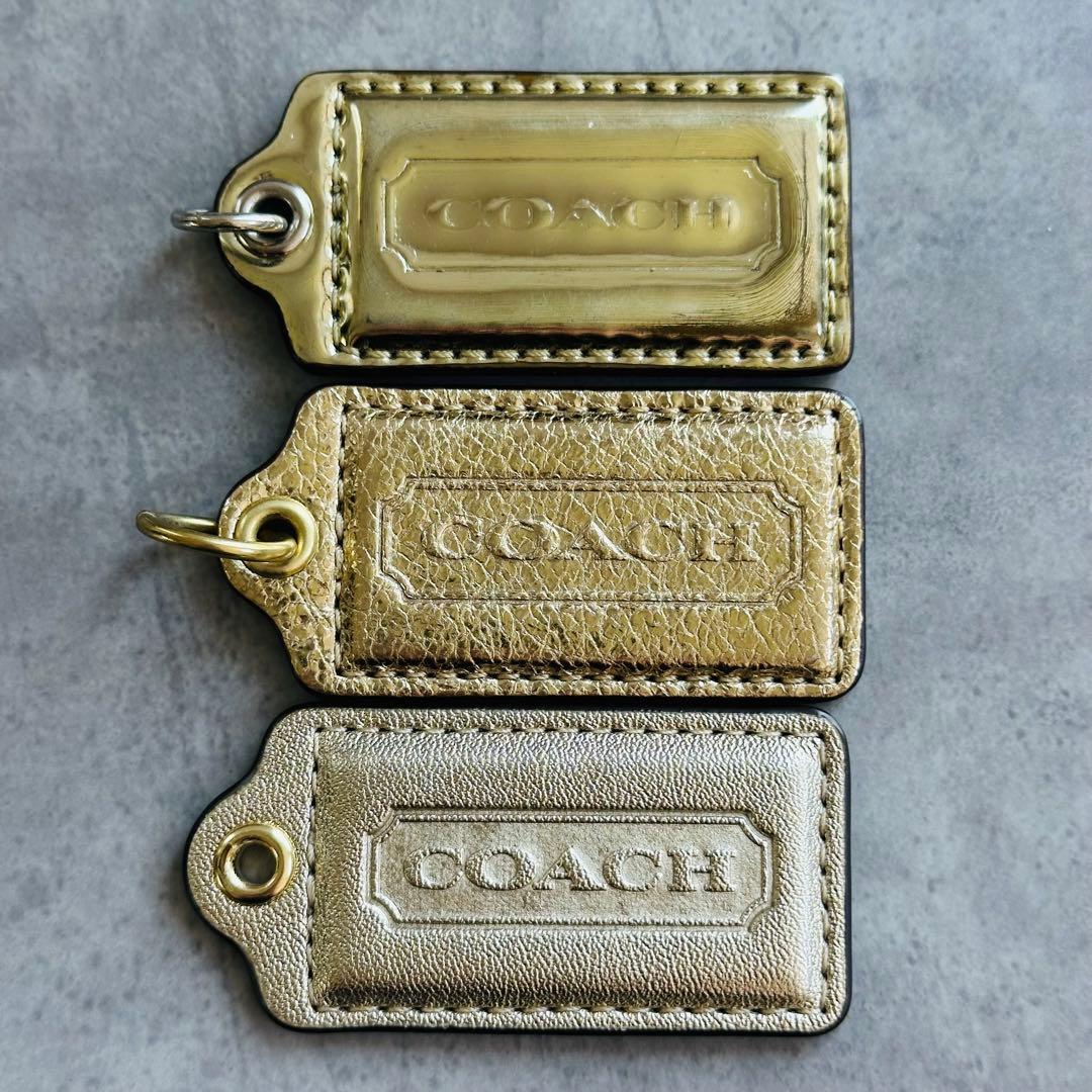 COACH poppy hangtag charm GOLD 3個セット 3