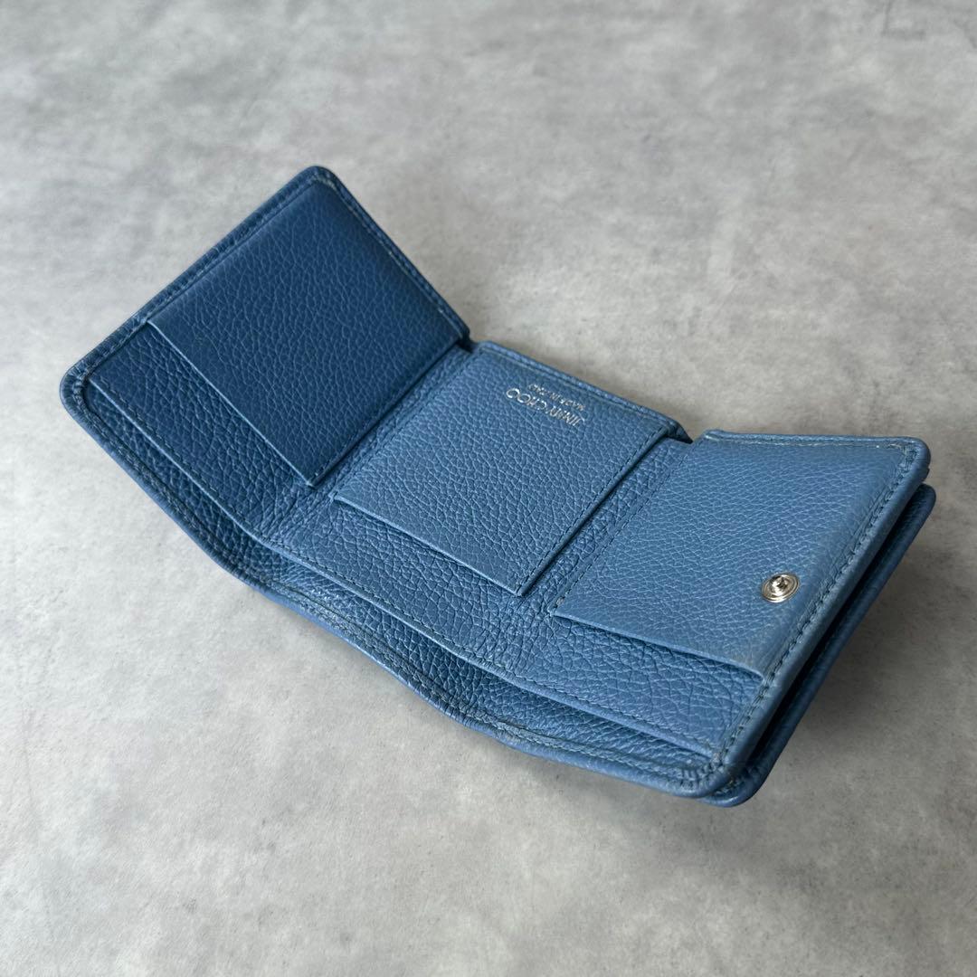 Jimmy Choo NEMO スタースタッズ 三つ折り財布 ミニ財布 青 11