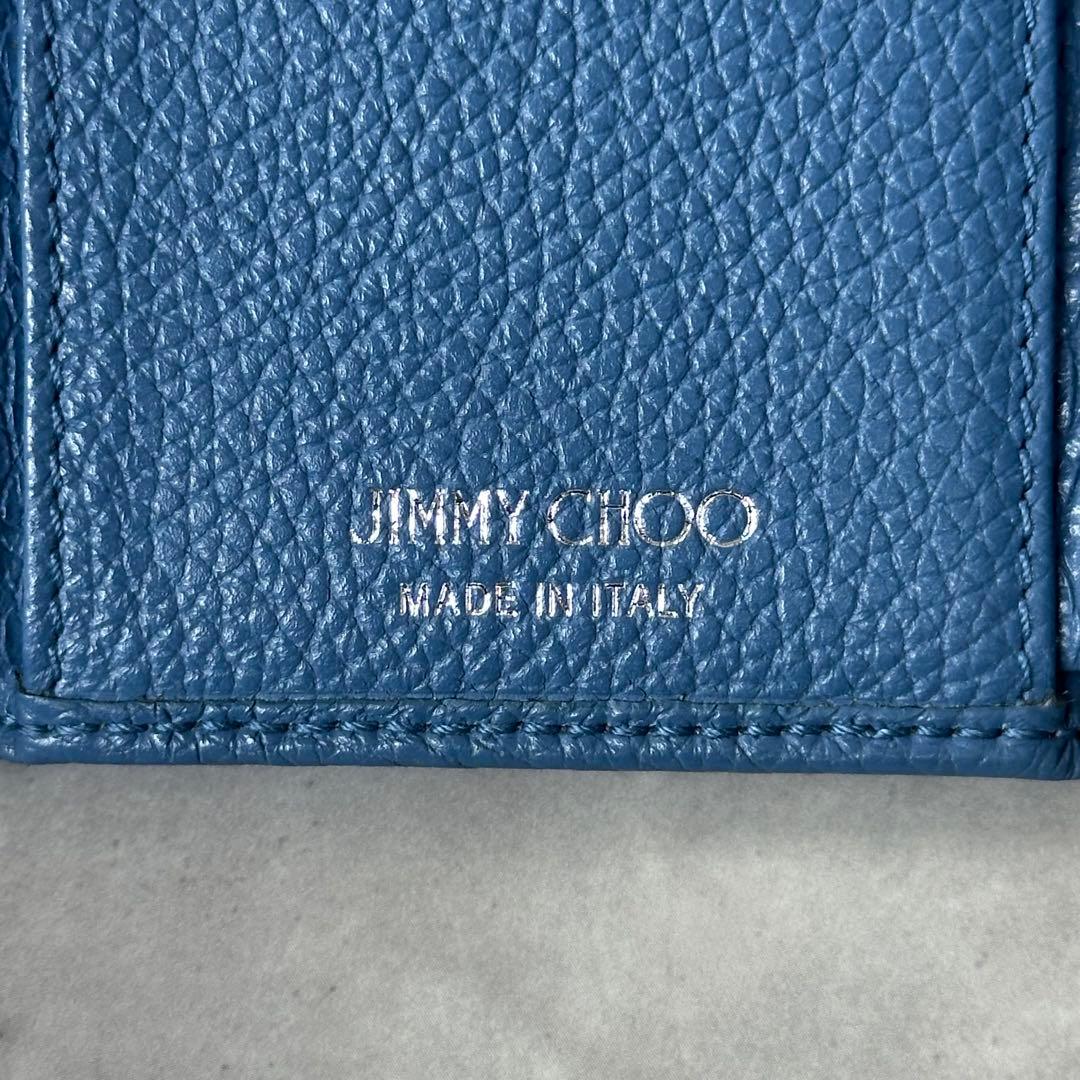 Jimmy Choo NEMO スタースタッズ 三つ折り財布 ミニ財布 青 15