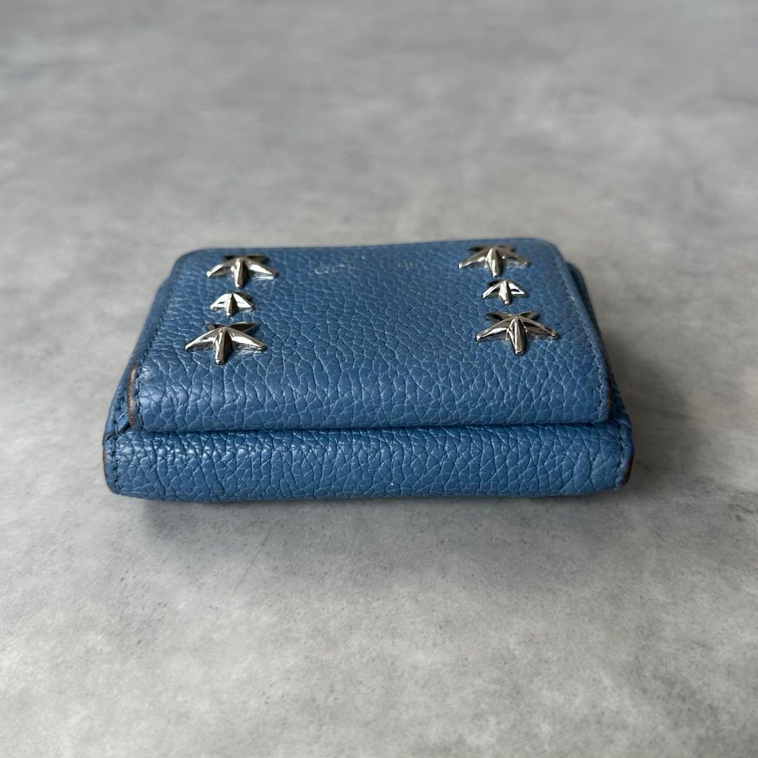 Jimmy Choo NEMO スタースタッズ 三つ折り財布 ミニ財布 青 6