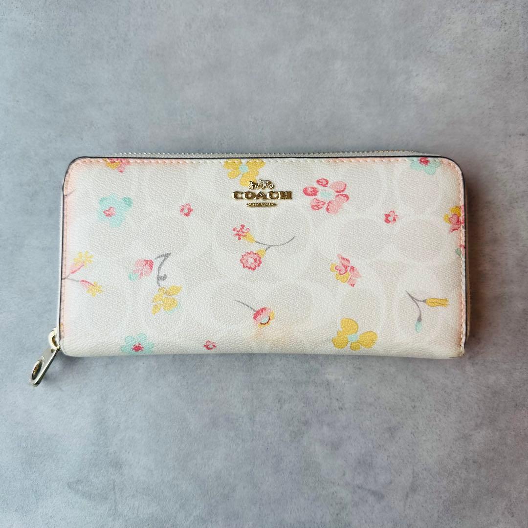 COACH ロング ジップ アラウンド ウォレット・フローラル プリント