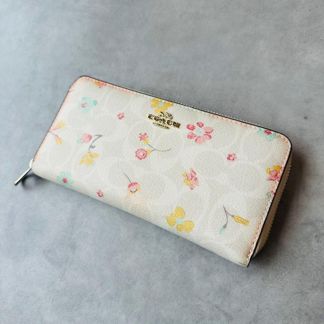 COACH ロング ジップ アラウンド ウォレット・フローラル プリント 4