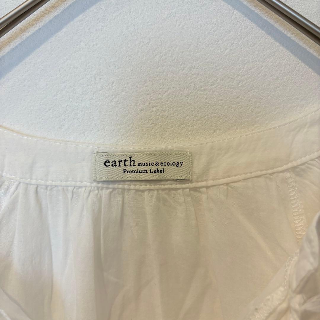 アースミュージックアンドエコロジー ブラウス 刺繍 花柄 半袖 白 ホワイト 5