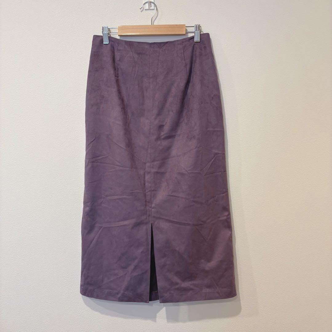 レプシィム LEPSIM タイトスカート スリット ロング パープル 紫　M