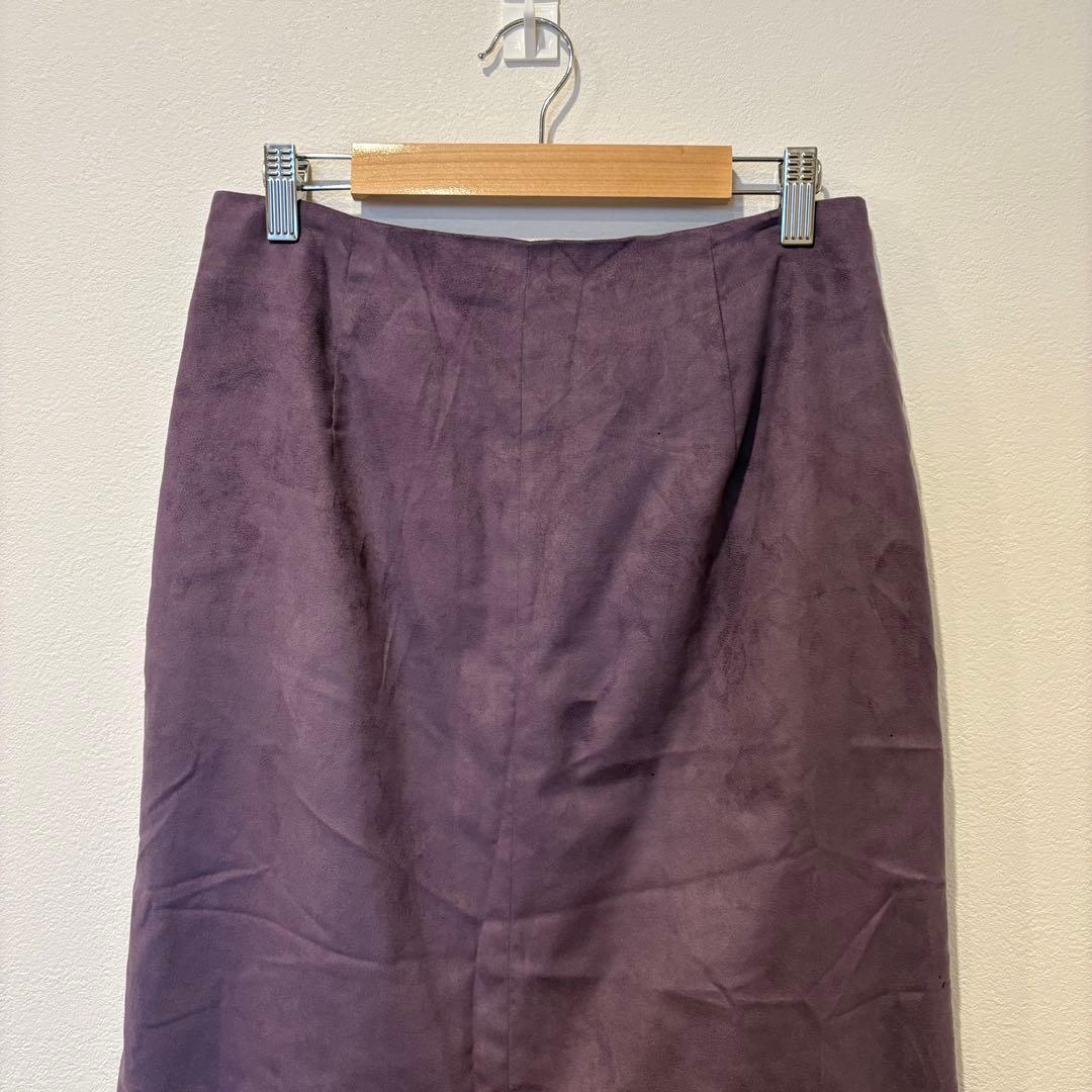 レプシィム LEPSIM タイトスカート スリット ロング パープル 紫　M 2