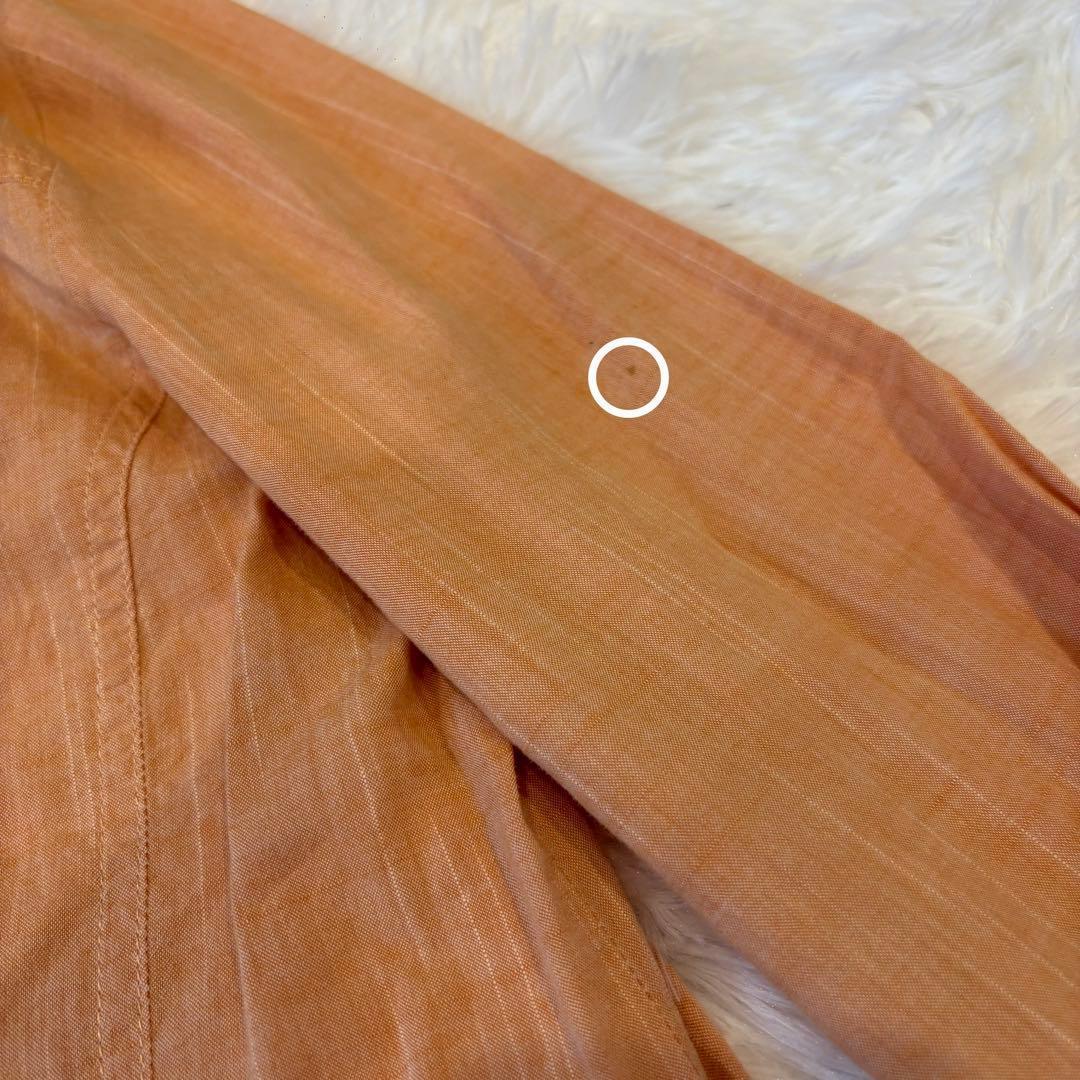 .ノアジェ 長袖シャツ ポケット　オレンジ L 無地　綿100% 可愛い 11