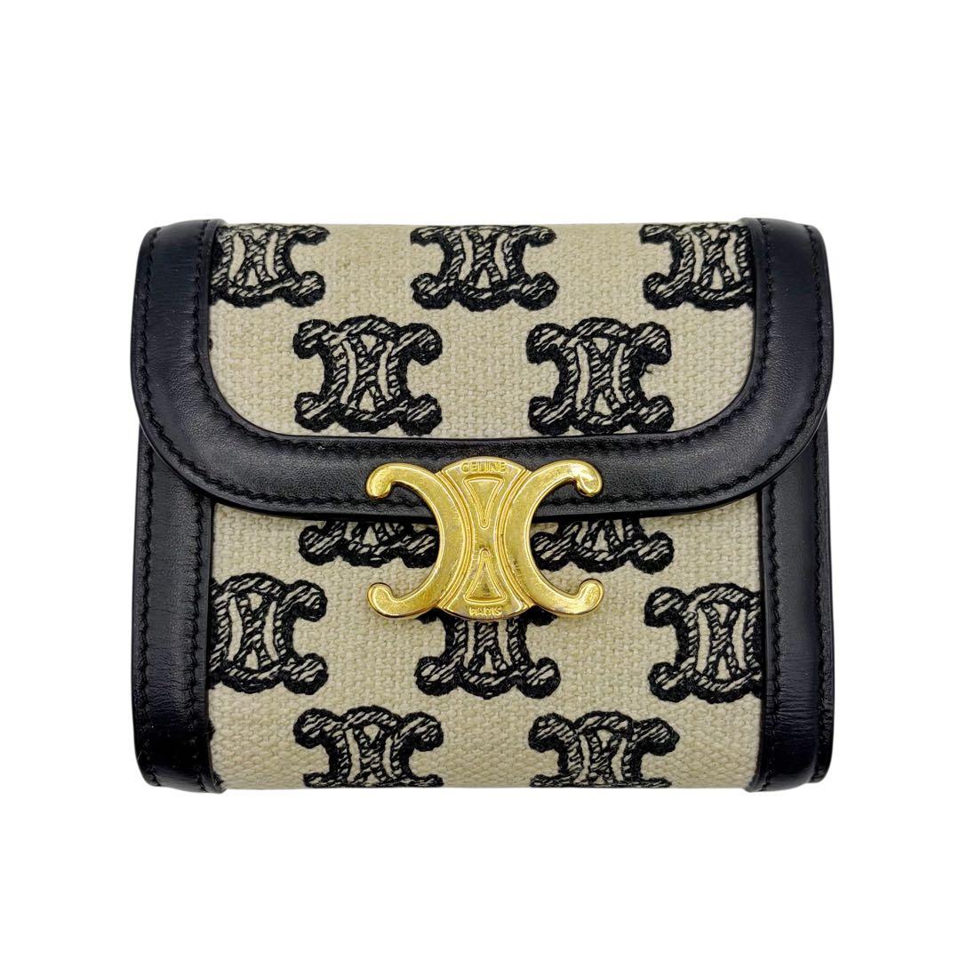 ⭐️美品⭐️ セリーヌ トリオンフ スモールフラップウォレット キャンバス 2