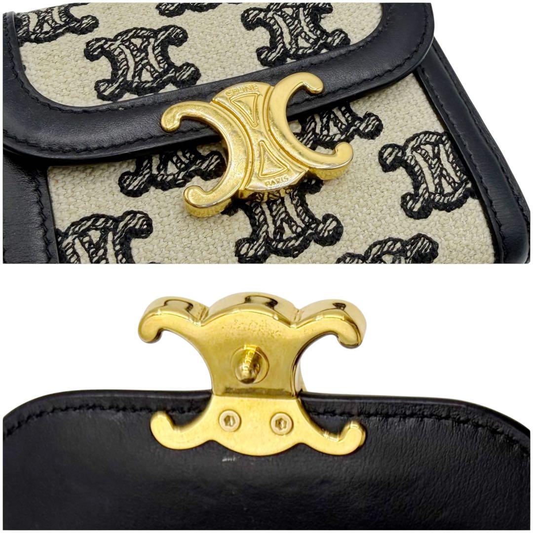 ⭐️美品⭐️ セリーヌ トリオンフ スモールフラップウォレット キャンバス 7