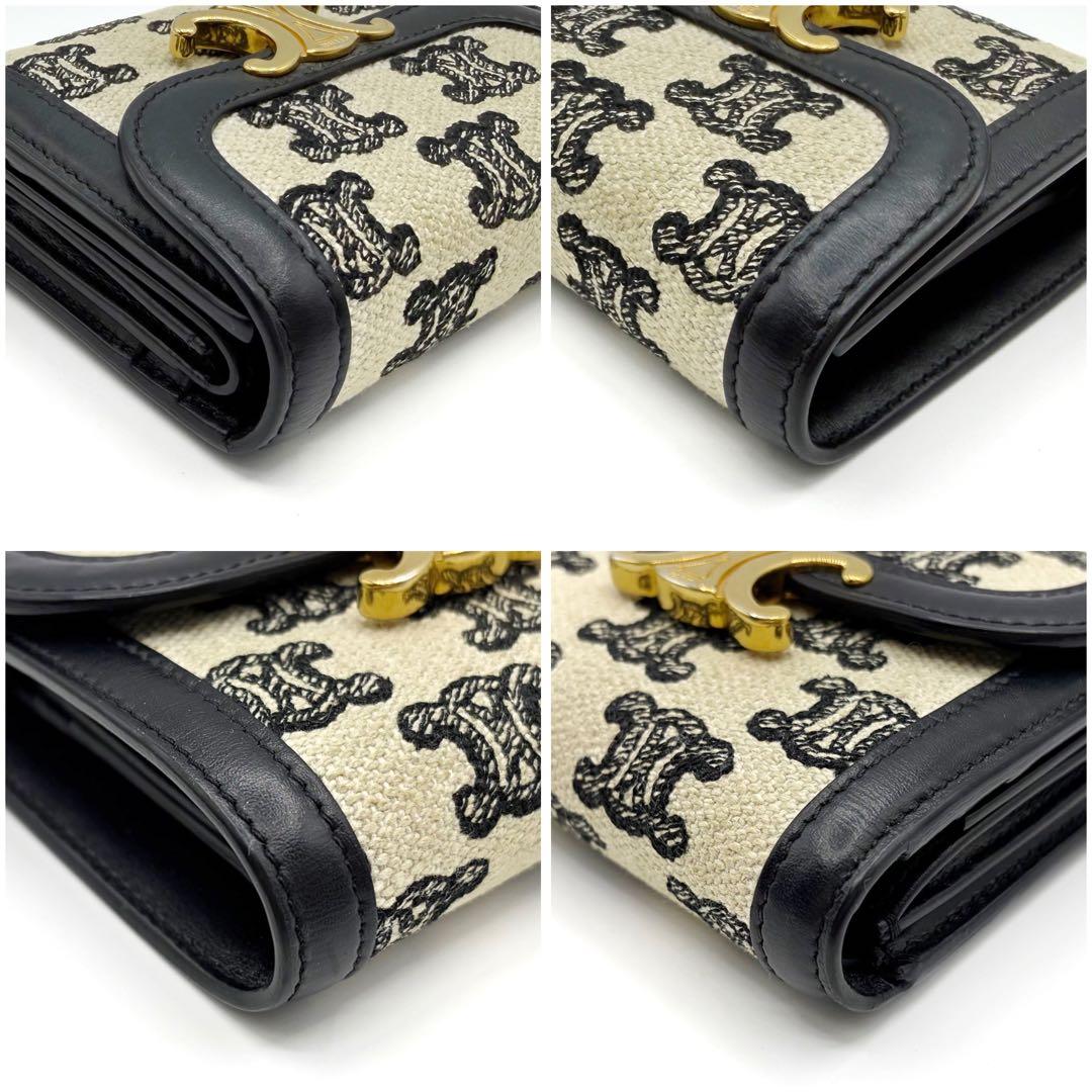 ⭐️美品⭐️ セリーヌ トリオンフ スモールフラップウォレット キャンバス 10