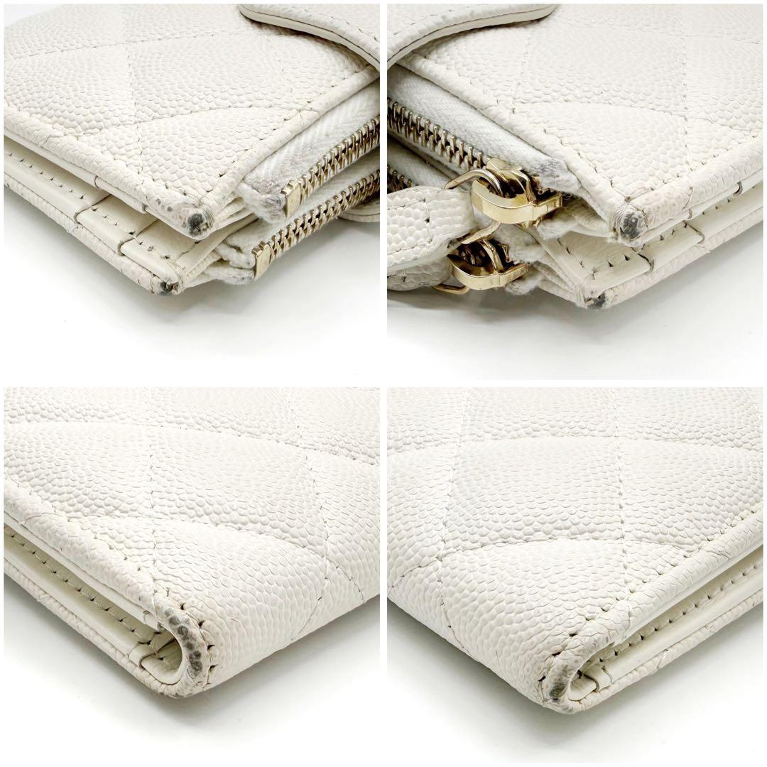 ⭐️美品⭐️ シャネル マトラッセ 二つ折りフラグメントケース ホワイト 10
