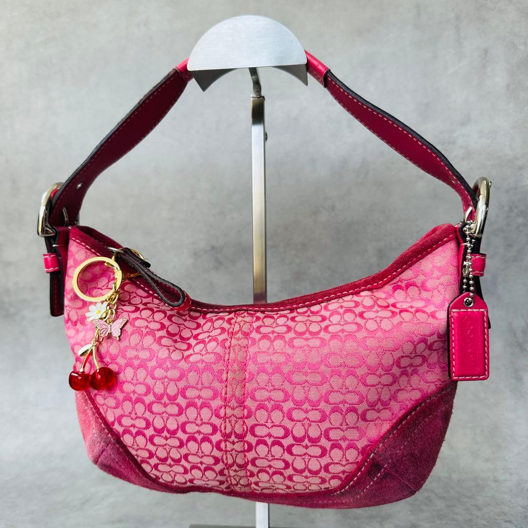 Y2K COACH Pink Signature Hobo Bag