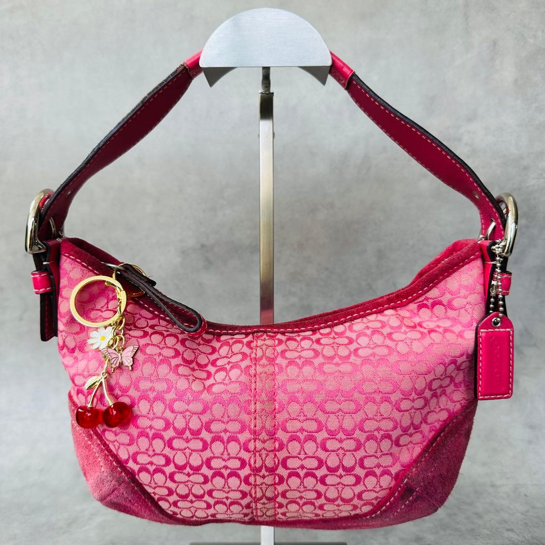 Y2K COACH Pink Signature Hobo Bag 2