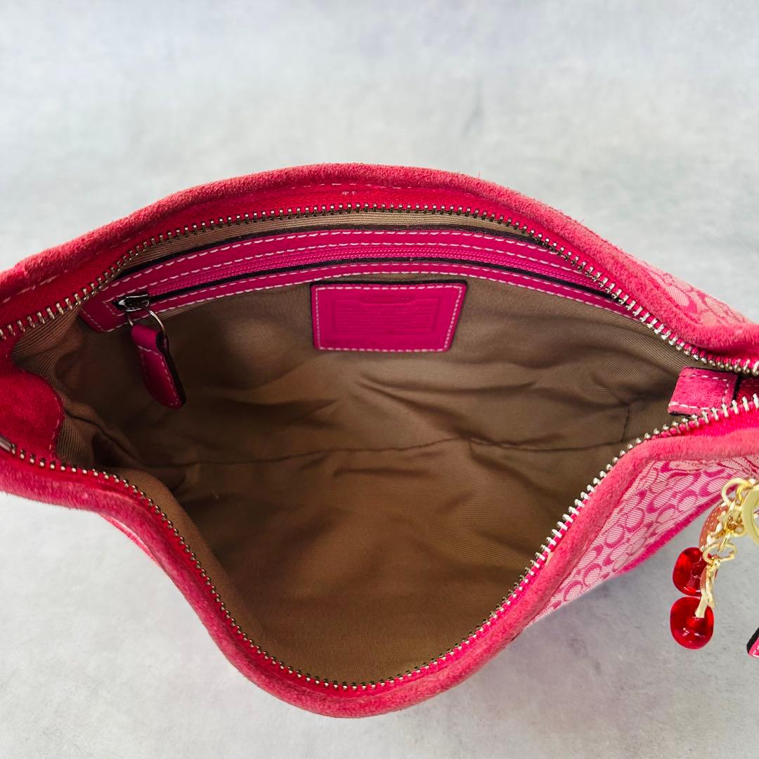 Y2K COACH Pink Signature Hobo Bag 11