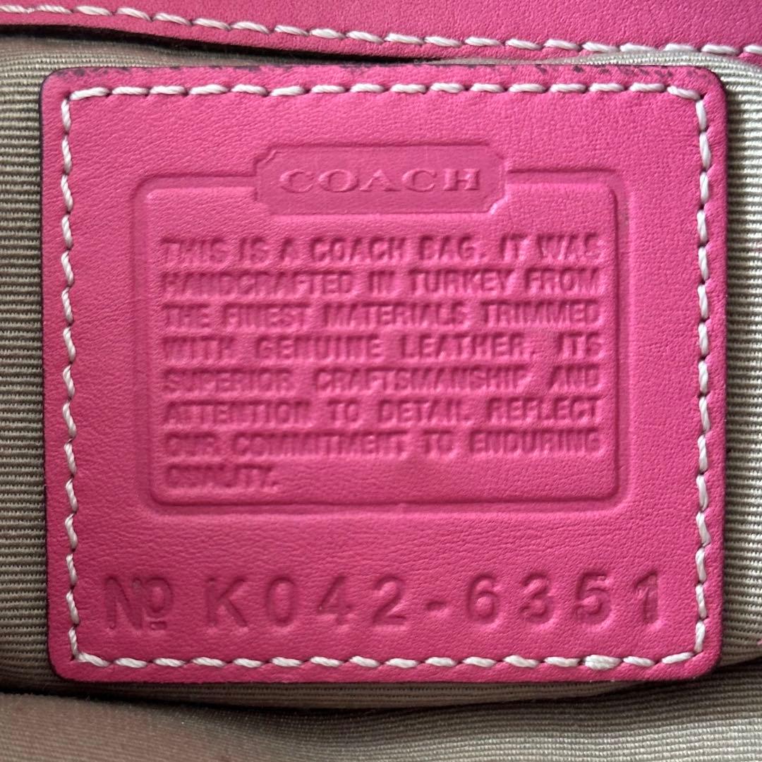 Y2K COACH Pink Signature Hobo Bag 13