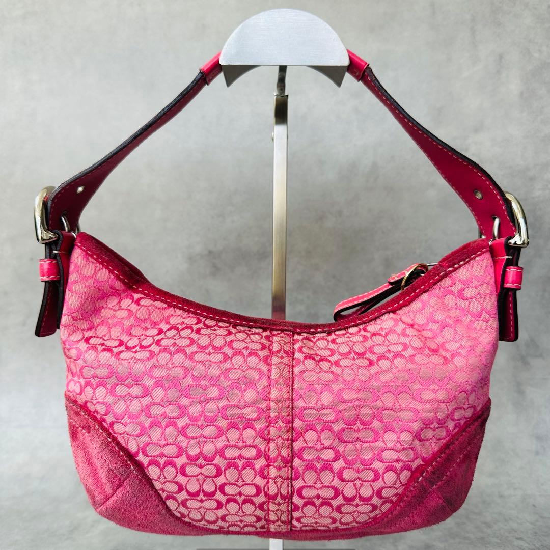 Y2K COACH Pink Signature Hobo Bag 3