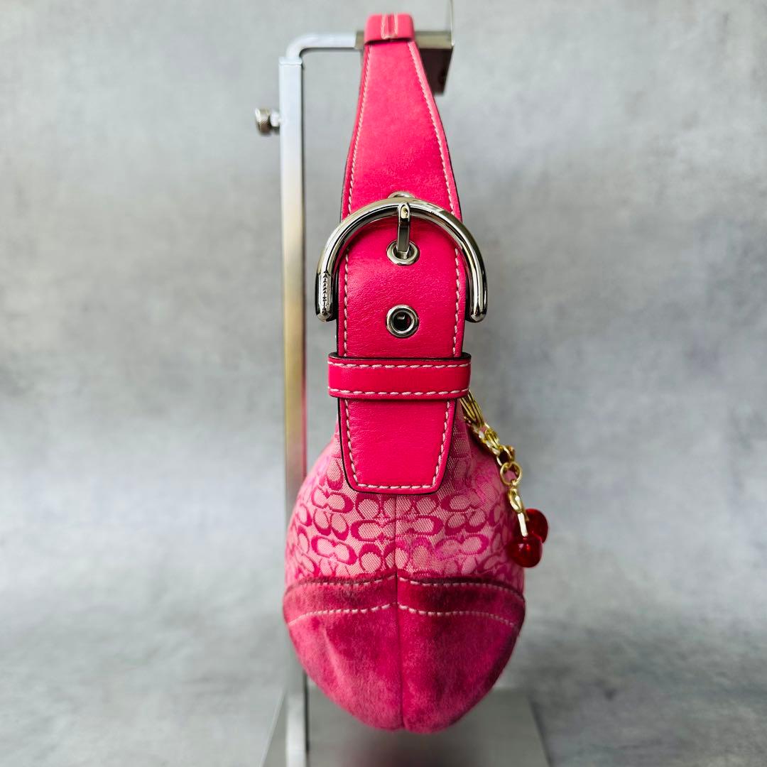 Y2K COACH Pink Signature Hobo Bag 4