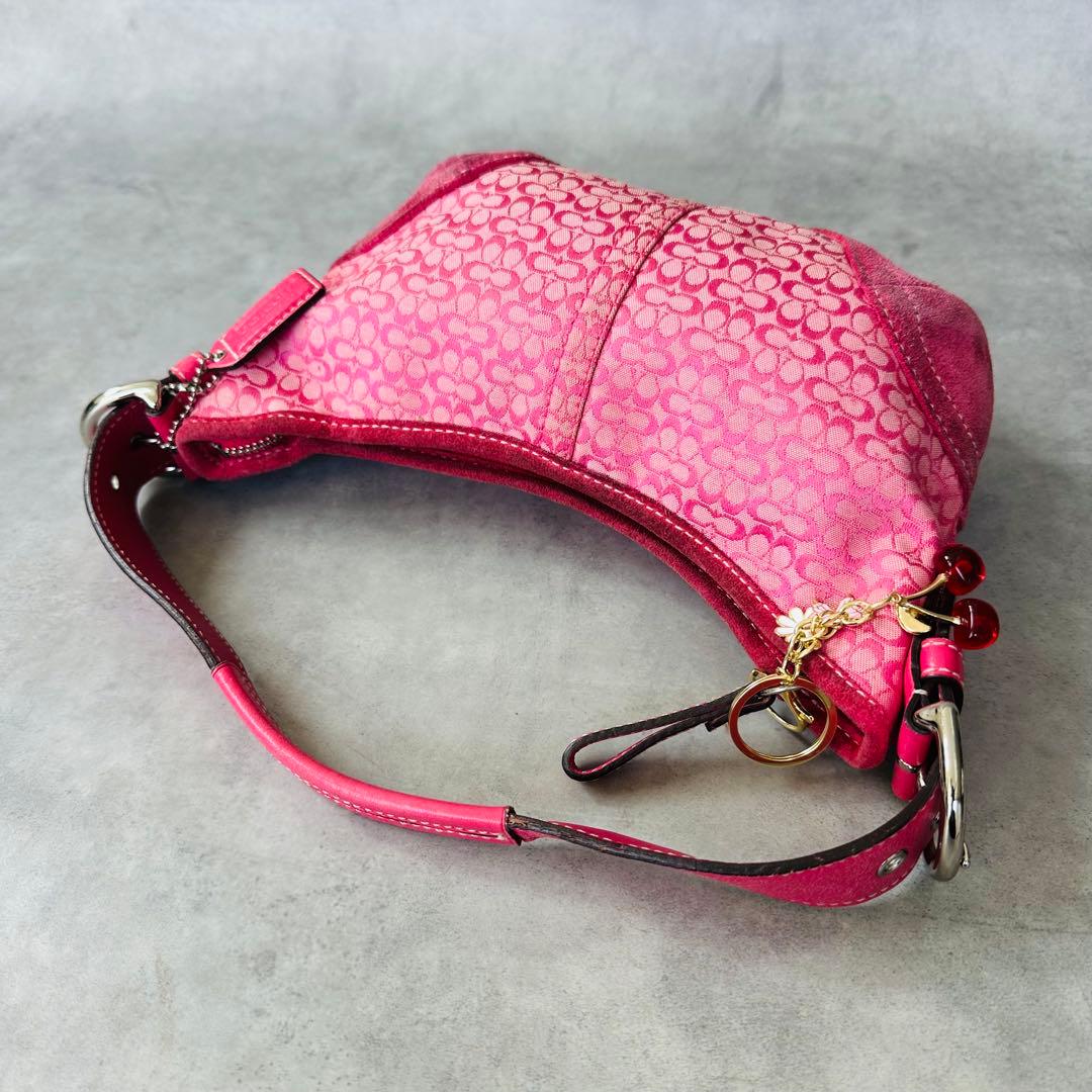 Y2K COACH Pink Signature Hobo Bag 6