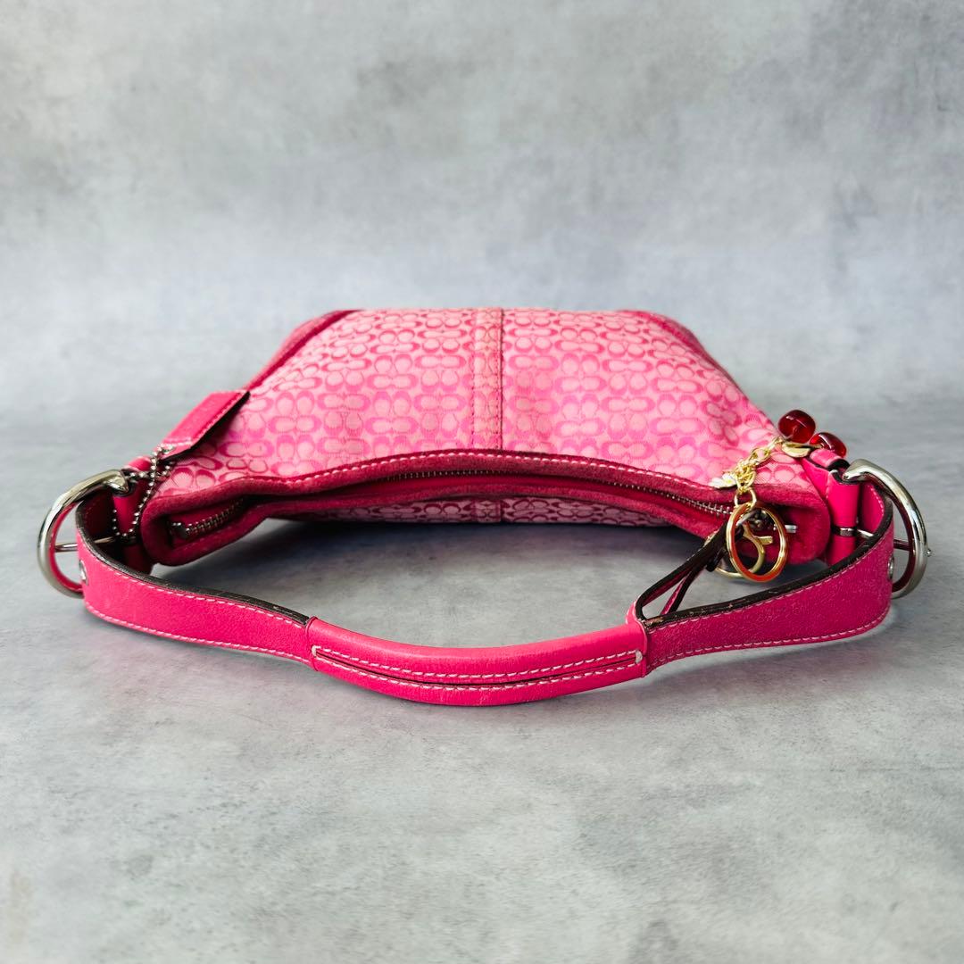 Y2K COACH Pink Signature Hobo Bag 7