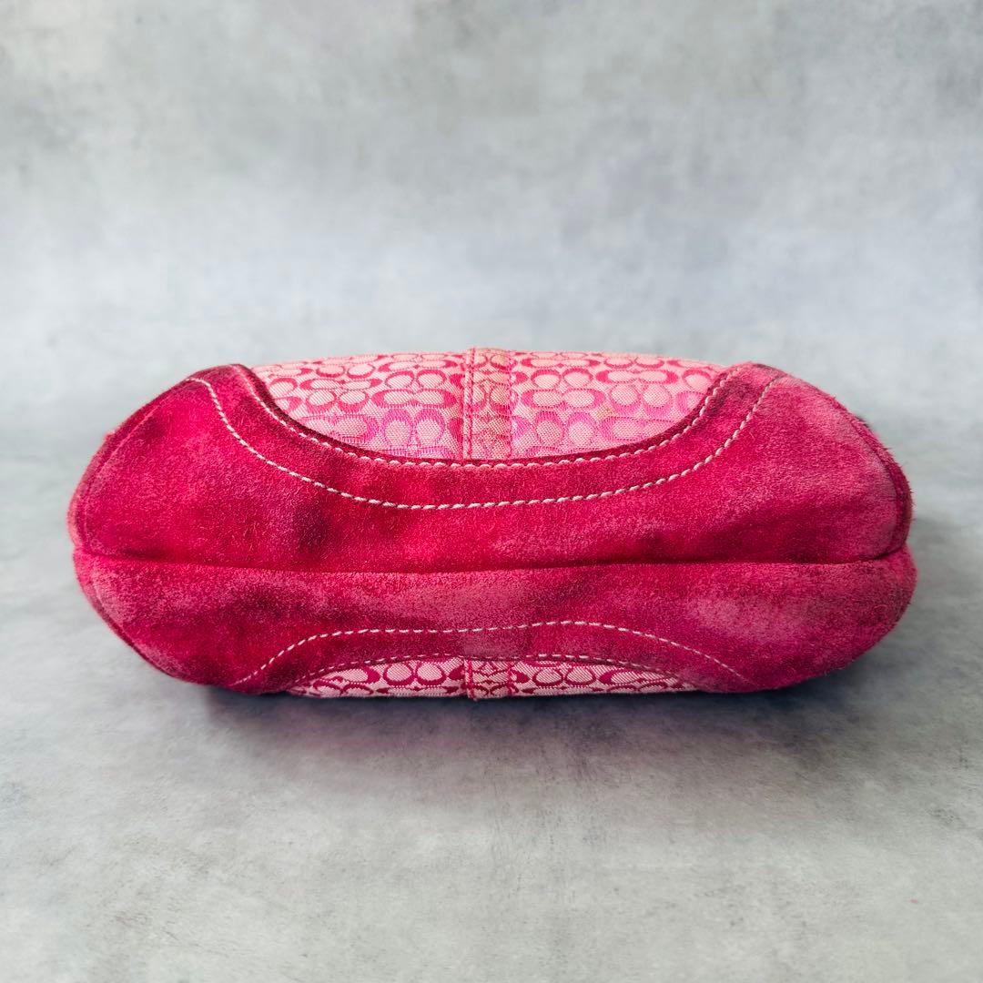 Y2K COACH Pink Signature Hobo Bag 8